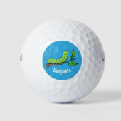 Fijne leuke cartoon met groene caterstijl golfballen (Voorkant)
