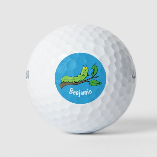 Fijne leuke cartoon met groene caterstijl golfballen (Voorkant)