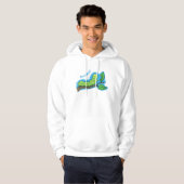 Fijne leuke cartoon met groene caterstijl hoodie (Voorkant volledig)