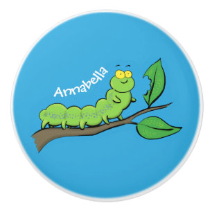 Fijne leuke cartoon met groene caterstijl keramische knop