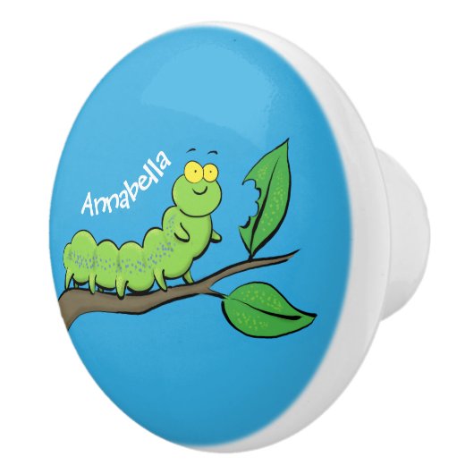 Fijne leuke cartoon met groene caterstijl keramische knop (Rechts)