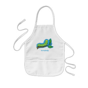 Fijne leuke cartoon met groene caterstijl kinder schort