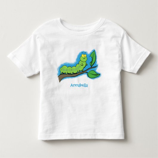 Fijne leuke cartoon met groene caterstijl kinder shirts (Voorkant)