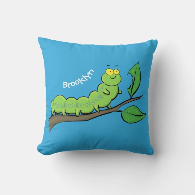 Fijne leuke cartoon met groene caterstijl kussen (Voorkant)