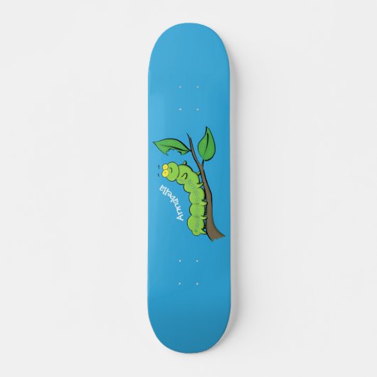 Fijne leuke cartoon met groene caterstijl persoonlijk skateboard (Voorkant)