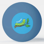 Fijne leuke cartoon met groene caterstijl pingpongbal (Voorkant)