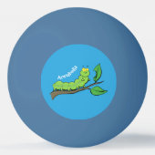 Fijne leuke cartoon met groene caterstijl pingpongbal (Achterkant)