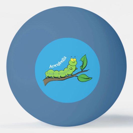 Fijne leuke cartoon met groene caterstijl pingpongbal (Achterkant)