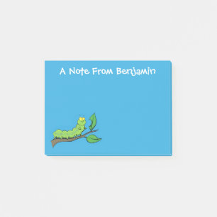 Fijne leuke cartoon met groene caterstijl post-it® notes