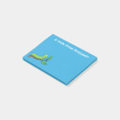 Fijne leuke cartoon met groene caterstijl post-it® notes (Schuin)