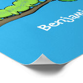 Fijne leuke cartoon met groene caterstijl poster (Hoek)