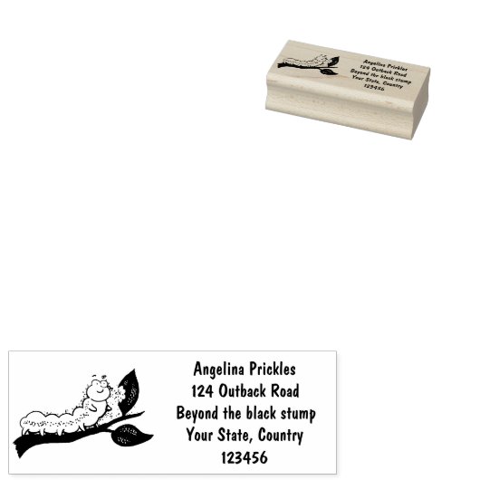 Fijne leuke cartoon met groene caterstijl rubberstempel (Gestempeld)