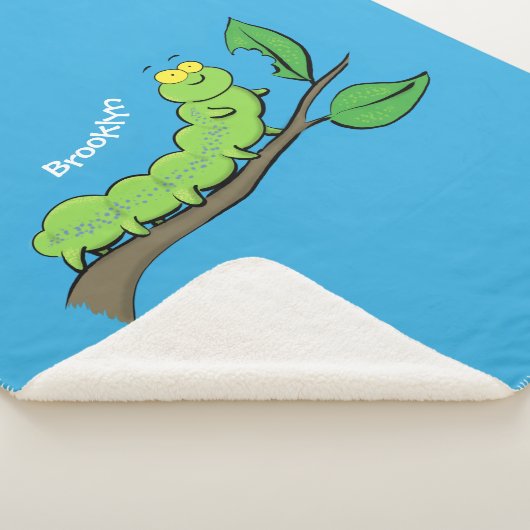 Fijne leuke cartoon met groene caterstijl sherpa deken (3/4)