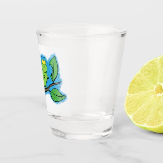 Fijne leuke cartoon met groene caterstijl shot glas (Rechts)