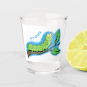 Fijne leuke cartoon met groene caterstijl shot glas (Voorkant)