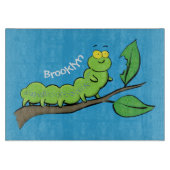 Fijne leuke cartoon met groene caterstijl snijplank (Voorkant)