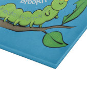 Fijne leuke cartoon met groene caterstijl snijplank (Hoek)