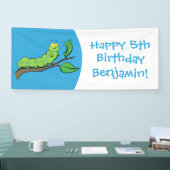 Fijne leuke cartoon met groene caterstijl spandoek (Beurs)