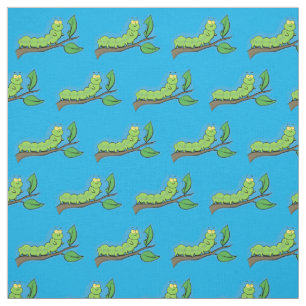 Fijne leuke cartoon met groene caterstijl stof
