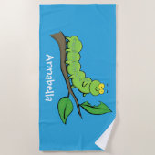 Fijne leuke cartoon met groene caterstijl strandlaken (Voorkant)