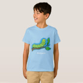 Fijne leuke cartoon met groene caterstijl t-shirt (Voorkant volledig)