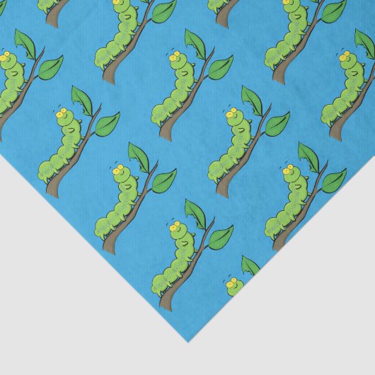 Fijne leuke cartoon met groene caterstijl tissuepapier (Detail)