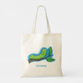 Fijne leuke cartoon met groene caterstijl tote bag (Achterkant)