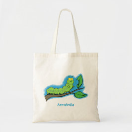Fijne leuke cartoon met groene caterstijl tote bag