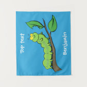 Fijne leuke cartoon met groene caterstijl wandkleed (Voorkant)