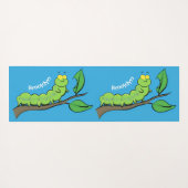 Fijne leuke cartoon met groene caterstijl yogamat (Achterkant (horizontaal))