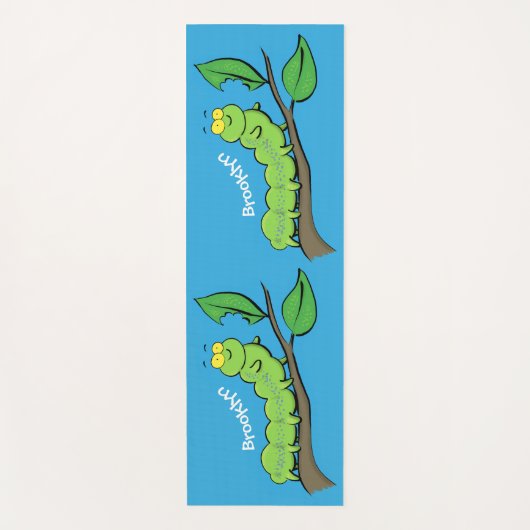 Fijne leuke cartoon met groene caterstijl yogamat (Voorkant)