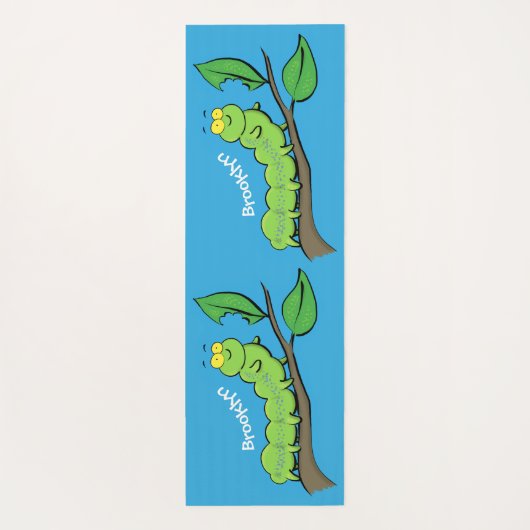 Fijne leuke cartoon met groene caterstijl yogamat (Achterkant)