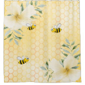 Fijne leuke hommels gele honingraat zoet douchegordijn (Voorkant)