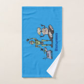 Fijne leuke robots trio cartoon bad handdoek (Handdoek)