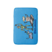 Fijne leuke robots trio cartoon badmat (Voorkant Verticaal)