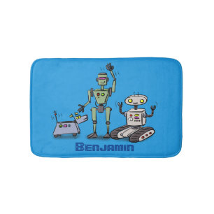 Fijne leuke robots trio cartoon badmat
