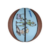 Fijne leuke robots trio cartoon basketbal (Verticaal)