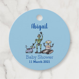 Fijne leuke robots trio cartoon bedankjes labels