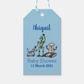 Fijne leuke robots trio cartoon cadeaulabel (Voorkant)