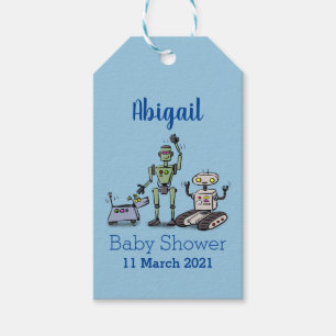 Fijne leuke robots trio cartoon cadeaulabel