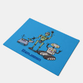 Fijne leuke robots trio cartoon deurmat (Schuin)