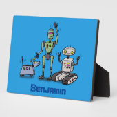 Fijne leuke robots trio cartoon fotoplaat (Zijkant)