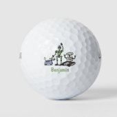 Fijne leuke robots trio cartoon golfballen (Voorkant)