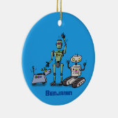 Fijne leuke robots trio cartoon keramisch ornament (Rechts)