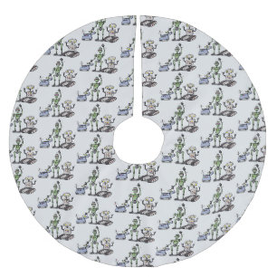 Fijne leuke robots trio cartoon kerstboom rok