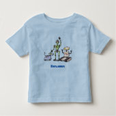 Fijne leuke robots trio cartoon kinder shirts (Voorkant)