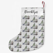 Fijne leuke robots trio cartoon kleine kerstsok (Achterkant)