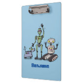 Fijne leuke robots trio cartoon klembord (Links)