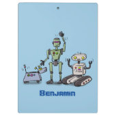 Fijne leuke robots trio cartoon klembord (Achterkant)