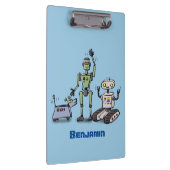 Fijne leuke robots trio cartoon klembord (Rechts)